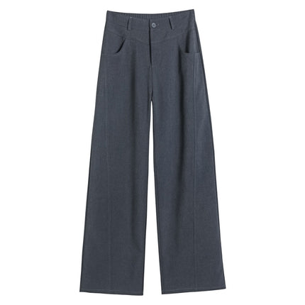 2026 New Style Women's Summer Straight-Leg Wide-Leg Suit Pants, Casual High-Waisted Drapey Trousers for Petite Figures
