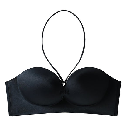 Strapless Strapless Front Buckle Underwear Women's Small Chest Push-up Non-slip Sexy Neck Hanging Shoulder Strap Bra