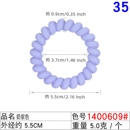 Outer Diameter 4cm Black Phone Cord Hair Tie Korean Hair Tie Hair Rope Transparent White Rubber Band Wire Coil Headwear
