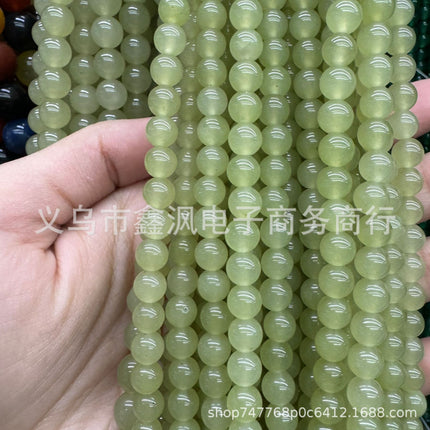 Optimized Sapphire Xiu Jade Round Beads Plus Color Hetian Jade Beads DIY Jewelry Accessories Hot Selling Semi-Finished Products Wholesale