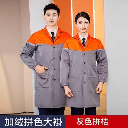 Color-Blocked Coats, Labor Protection Smocks, Aprons, Men's and Women's Work Clothes, Spring and Autumn Long Warehouse Workers' Anti-Pollution Clothes Wholesale