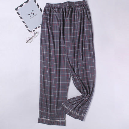 Large size men's pajamas spring and autumn pure cotton plus fat plus size 300kg fat people's home pants conventional thick