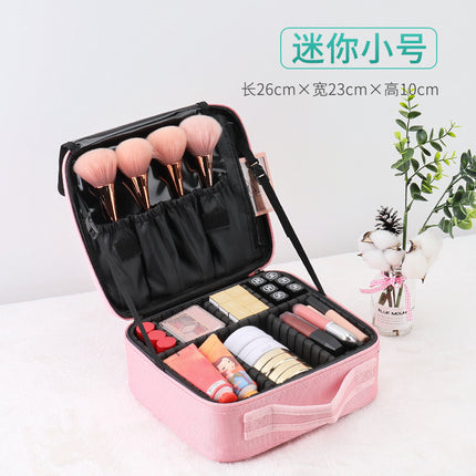 Detachable partition portable cosmetic bag small size portable South Korea simple cosmetic storage bag travel heel makeup Net Red