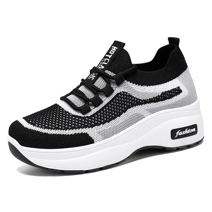 Mom's Shoes 2026 Summer Thick-Soled Casual Style Women's Shoes Manufacturer Wholesale Dropshipping Height-Increasing Shoes Mesh Breathable Shoes for Women