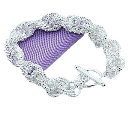 Silver-plated fashion bracelet car flower three-ring buckle three-ring fashion hot jewelry factory direct a generation of hair