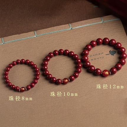 Natural High-Content Raw Mineral Cinnabar Bracelet for Women and Men, Zodiac Signs: Snake, Dragon, Dog, Rabbit, Ox, Wholesale