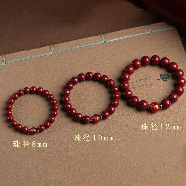Natural High-Content Raw Mineral Cinnabar Bracelet for Women and Men, Zodiac Signs: Snake, Dragon, Dog, Rabbit, Ox, Wholesale