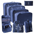 Cyan [nine-piece set including hook bag with drawstring pocket]