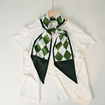 2025 European and American-style Beveled Silk Scarf Cross-border Silk Cashew Dot Long High-end Ribbon Scarf Women's Belt