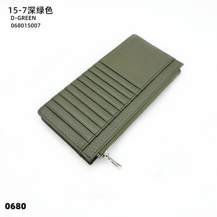 Women's Genuine Leather Fashion Long Zipper Mobile Phone Wallet High-grade Cowhide Men's Large Capacity Card Bag Two-in-One in stock