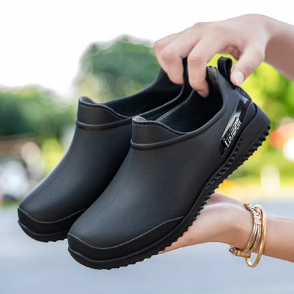 Spring and Autumn Rain Boots Women's Waterproof Shoes Kitchen Work Non-Slip Short Plastic Shoes Outerwear Adult Four Seasons Water Boots Fashion