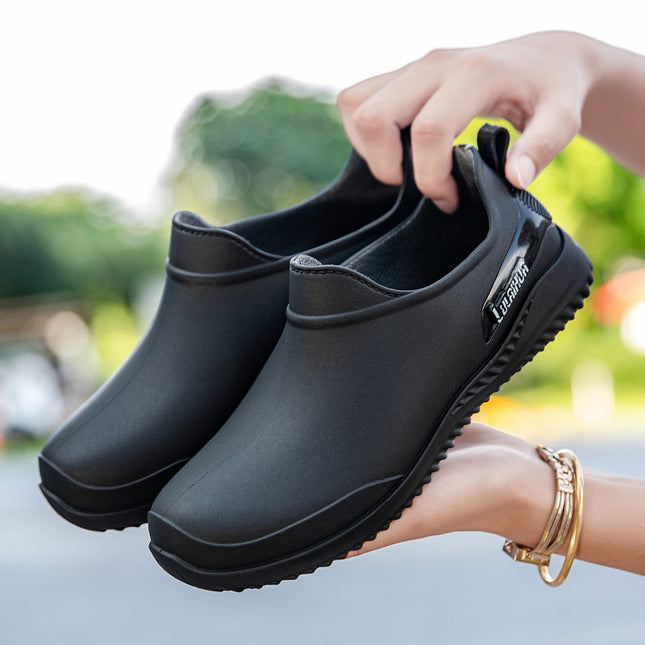 Spring and Autumn Rain Boots Women's Waterproof Shoes Kitchen Work Non-Slip Short Plastic Shoes Outerwear Adult Four Seasons Water Boots Fashion