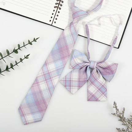 Japanese and Korean striped jk/dk college style men's and women's red cyanotic gray blue shirt accessories tie-free collar suit
