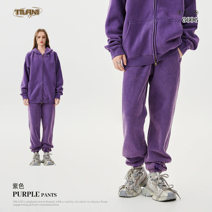 Tilani Men's Sweatshirt and Sweatpants Set Cross-Border Trendy Brand Hoodie Autumn and Winter Velvet Thickeneded Men's Two-Piece Set