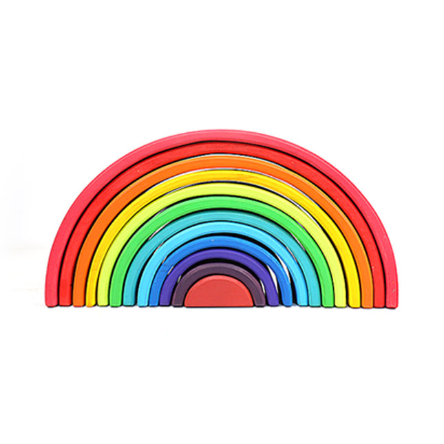 Cross-Border Wholesale 12-Color Macaron Large Rainbow Building Blocks Early Education Educational Toys Kidsren's Room Decoration Ornaments Wholesale
