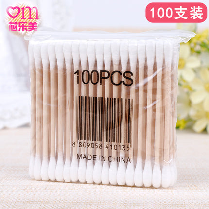 Cotton Swab Factory Disposable Cosmetic Cotton Swab Ear Cleaning Double-Ended Bamboo Stick Cotton Swab Bag Boxed Manufacturer Wholesale