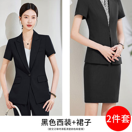 Grey Business Suit suit Women's Summer High-end Hotel Front Desk Manager Dress Jewelry Store Work Suit