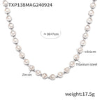 TXP138-Steel White Zircon Necklace