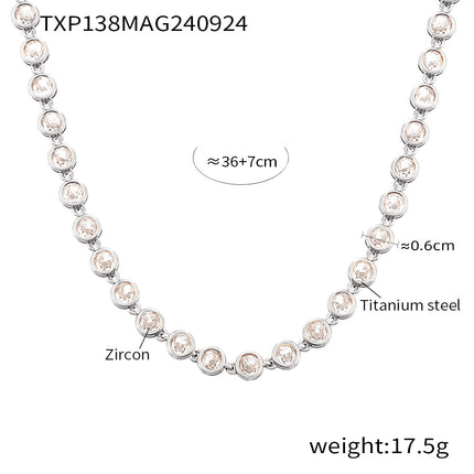 INS Internet Celebrity Bohemian Zircon Bracelet Simple Advanced Dopamine Necklace Advanced Temperament Jewelry suit