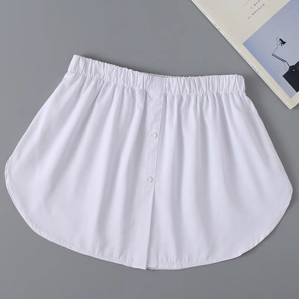 Autumn and Winter Base Layer Magic Butt-Covering Curtain Inner Layering Skirt with Fake Hem for Women, White Half Skirt