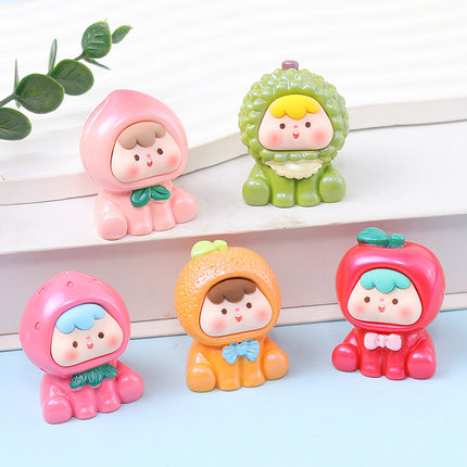 Resin three-dimensional solid color pearlescent second-generation fruit cubs diy jewelry accessories car small ornaments key chain material