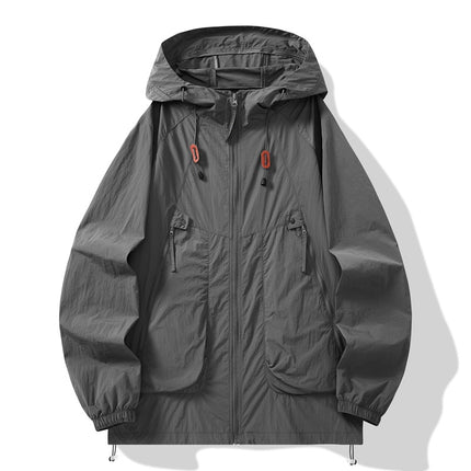 New Sunscreen Clothing Men's and Women's Couple Hooded Sunscreen Clothing Trendy Thin Outdoor Sports Waterproof Tooling Sunscreen Jacket