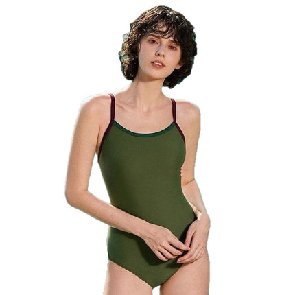 Source Manufacturer Swimwear for Women, High-End New Style, Exclusive for Swimming Pools, Sexy Racing One-Piece Swimsuit, Moss Green