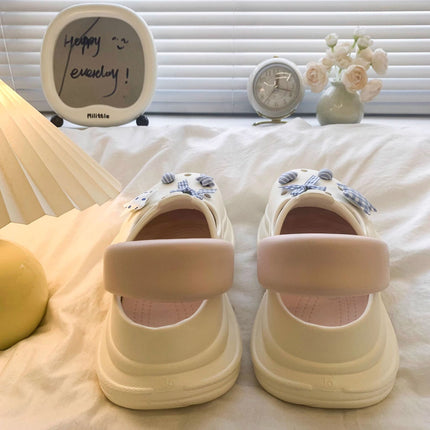 Thickened and Comfortable Princess Style High Heel Cave Shoes Explosive Vintage Office Wear-resistant Thickened Cute Slippers for Women