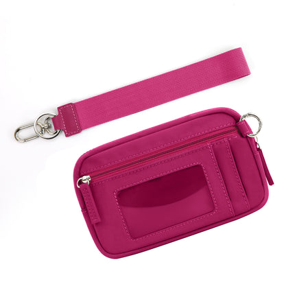 in stock Cross-border Explosions Lulu Same Style Transparent PVC Card Bag Wrist Bag Portable Bank Card Change Storage Bag