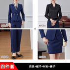 Dark blue suit + skirt + shirt + pants / S