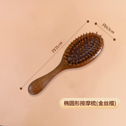 Sandalwood Massage Comb, Meridian Comb, Wide-Tooth Comb, Hair Therapy Tool, Five-Tooth Comb, Wooden Comb, Meridian Massage Comb for Home Use