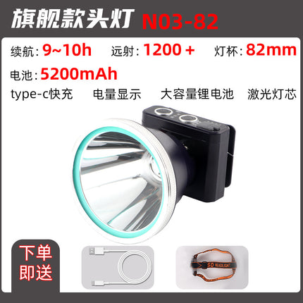 Headlight Strong Light Outdoor Special Led Ultra-Long Battery Life Rechargeable Waterproof Searchlight Super Bright Night Fishing Long-Range Fishing Light