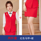 Red vest + skirt / S
