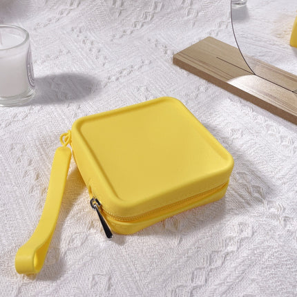 New Fashion Square Silicone Coin Purse Large Capacity Earphone Key Coin Storage Bag Travel Portable Cosmetic Bag
