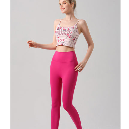 Foreign Trade Cross-border Europe and the United States No Embarrassment Line Naked Yoga Pants Women's High Waist Abdominal Fitness Pants Sports Tight Pants