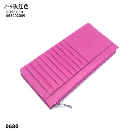 Women's Genuine Leather Fashion Long Zipper Mobile Phone Wallet High-grade Cowhide Men's Large Capacity Card Bag Two-in-One in stock
