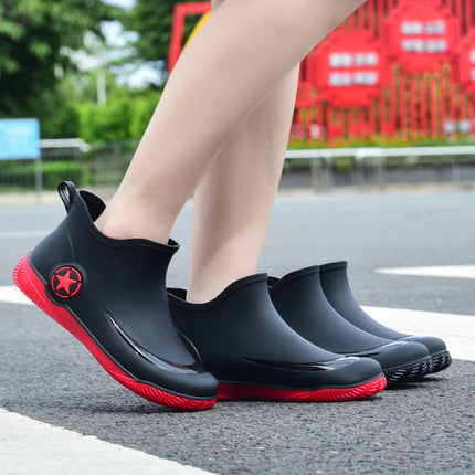 Fashion Short Rain Boots for Men and Women, Low-Cut Non-Slip Waterproof Shoes, Casual Shallow Rain Boots, Trendy Shoes, Flat Rubber Shoes Wholesale