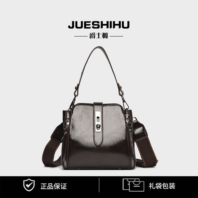 Cross-Border Light Luxury Bags for Women 2025 New Fashionable and Atmospheric Bucket Bags, Versatile, Simple and Western-Style Single Shoulder Cross-Body Bags
