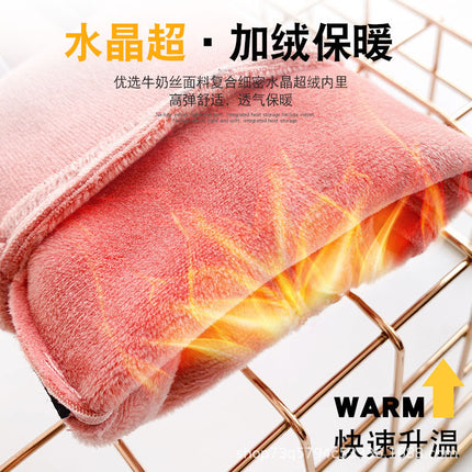 Warm Gloves Plus Velvet and Thickened Winter Cold-Proof Gloves Anti-Slip Touch Screen Windproof Outdoor Electric Vehicle Cycling Gloves