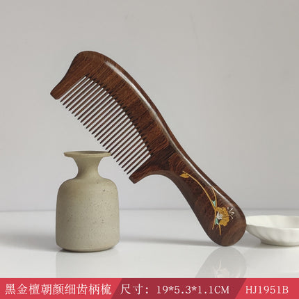 Sandalwood Comb for Meridian Scalp Massage, Anti-Static Hair Comb for Women, Medium-Tooth Volumizing Comb, Meridian Comb Gift Box