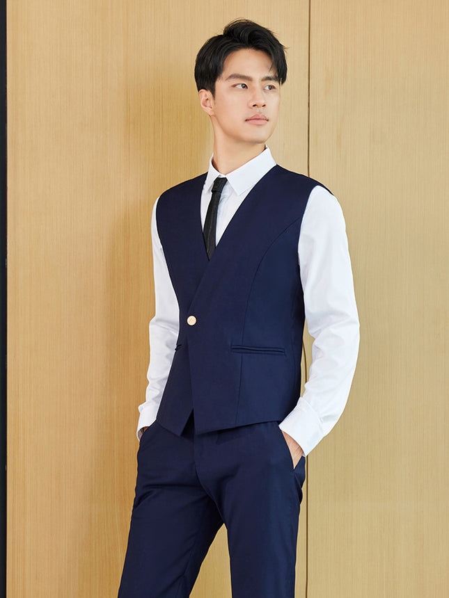 Spring high-speed rail clothing hotel front desk business wear men's vest suit temperament beauty salon autumn technician overalls