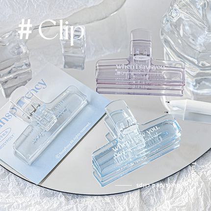 RosyPosy Soft Saw You Clip Transparent Air Acrylic Hand Account Clip Receipt Clip Sealing Clip