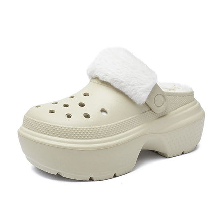 Cave Shoes Plush Liner Fits Cross Card Luo Winter and Winter Snow House Puffs with Velvet Cotton Shoe Cover