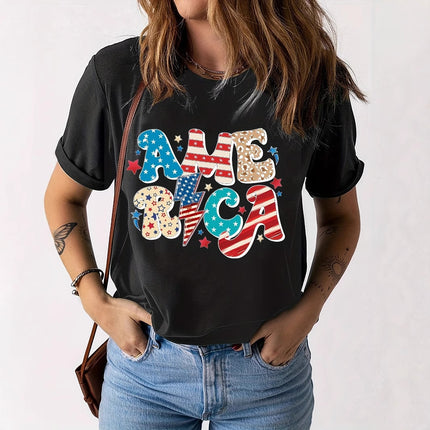 2025 Cross-Border Aliexpress Temu Fashion Casual 3D Printed Loose Pullover Women's T-Shirt Cross-Border Amazon