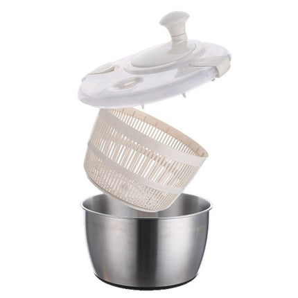 304 Vegetable Salad Dehydrator Kitchen Vegetable Washing Hand Dryer Double-Layer Drain Vegetable Washing Basin Fruit and Vegetable Dryer