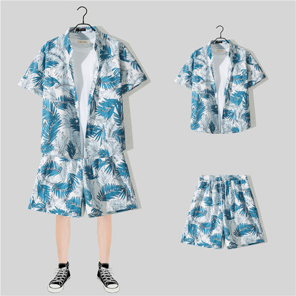 Short Sleeve Flower Shirt Hainan Island Beach Suit Sanya Hawaiian Style Thailand Travel Male Couple Summer Thin suit