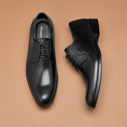 Handmade Brushed Business Formal Men's Leather Shoes British Lace-Up Derby Men's Shoes Cowhide Wedding Shoes Pointed Toe Shoes Men