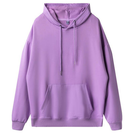 American fashion brand 260g pullover casual loose hooded sweater dopamine solid color heavy shoulder hoodie in spring and autumn