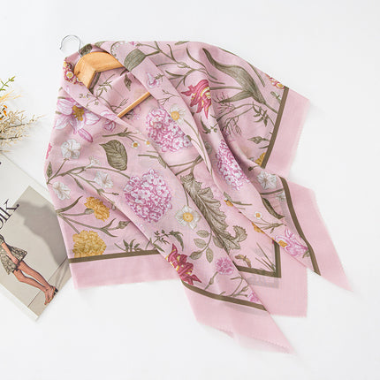 Cross-Border New Product Voile Print 110 Square Scarf Classic Lace Scarf Turban Malaysian Shawl
