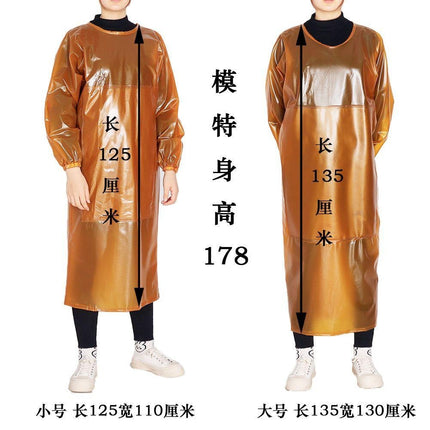 Beef tendon thickened long-sleeved overcoat waterproof oil-proof wear-resistant acid and alkali-resistant apron slaughter house Stone reverse dressing